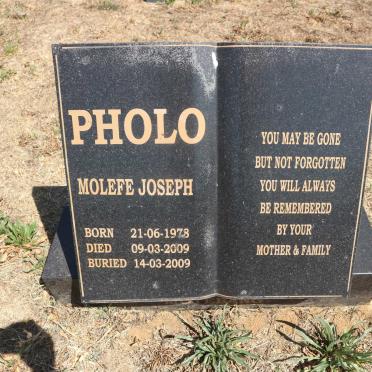 PHOLO Molefe Joseph 1978-2009