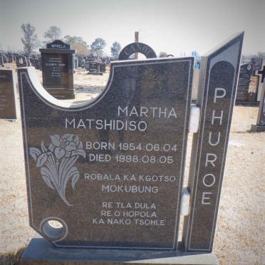 PHUROE Martha Matshidiso 1954-1998