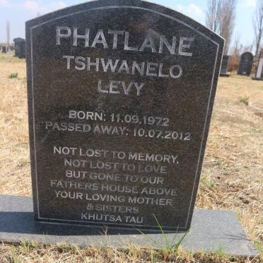 PHATLANE Tshwanelo Levy 1972-2012