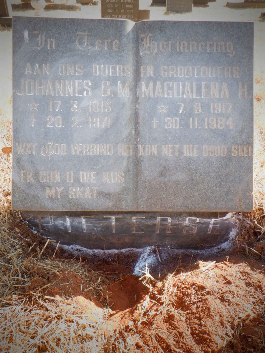 PIETERSE Johannes G.M. 1915-1971 &amp; Magdalena H. 1917-1984