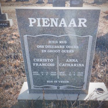PIENAAR Christo Francois 1924-2000 &amp; Anna Catharina 1926-2001