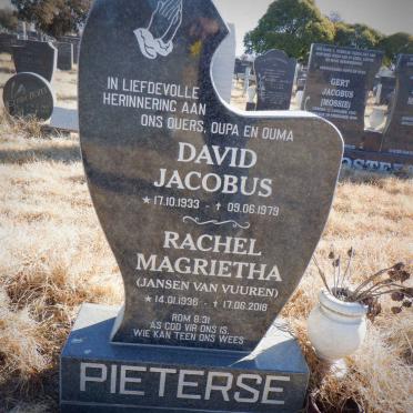 PIETERSE David Jacobus 1933-1979 &amp; Rachel Magrietha JANSEN VAN VUUREN 1936-2018