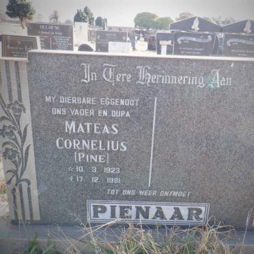 PIENAAR Mateas Cornelius 1923-1981