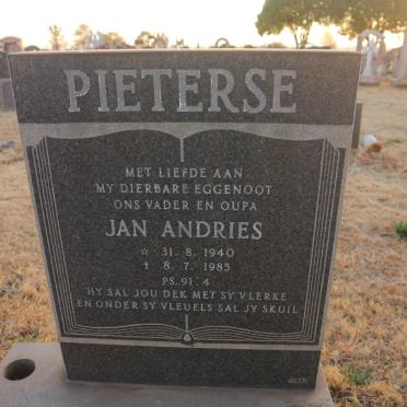 PIETERSE Jan Andries 1940-1985