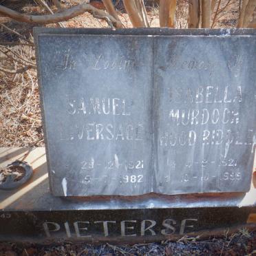 PIETERSE Samuel Liversage 1921-1982 &amp; Isabella Murdoch HOOD RIDDLE 1921-1999
