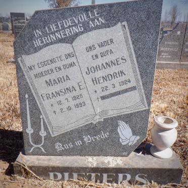 PIETERS Johannes Hendrik 1924-1994 &amp; Maria Fransina E. 1925-1993