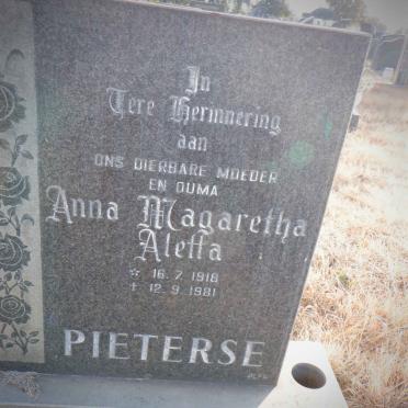 PIETERSE Anna Magaretha Aletta 1918-1981