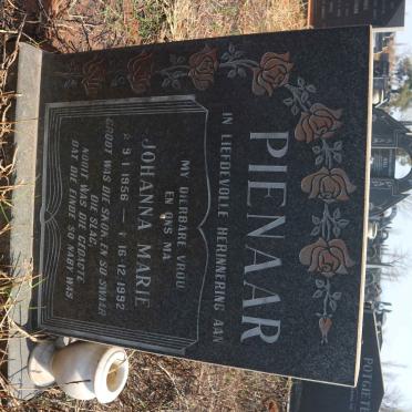 PIENAAR Johanna Marie 1956-1992