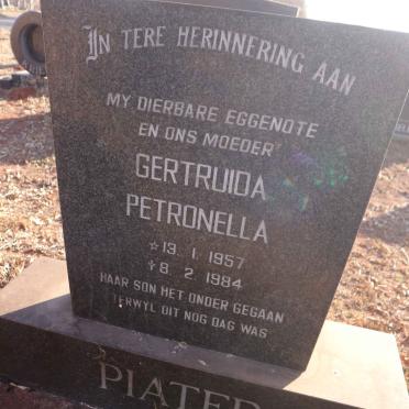 PIATER Gertruida Petronella 1957-1984