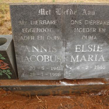PLESSIS Annis Jacobus, du 1941-1998 &amp; Elsie Maria 1940-