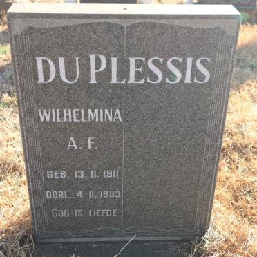 PLESSIS Wilhelmina A.F., du 1911-1983