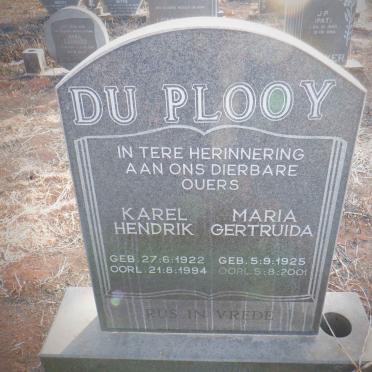 PLOOY Karel Hendrik, du 1922-1994 &amp; Maria Gertruida 1925-2001