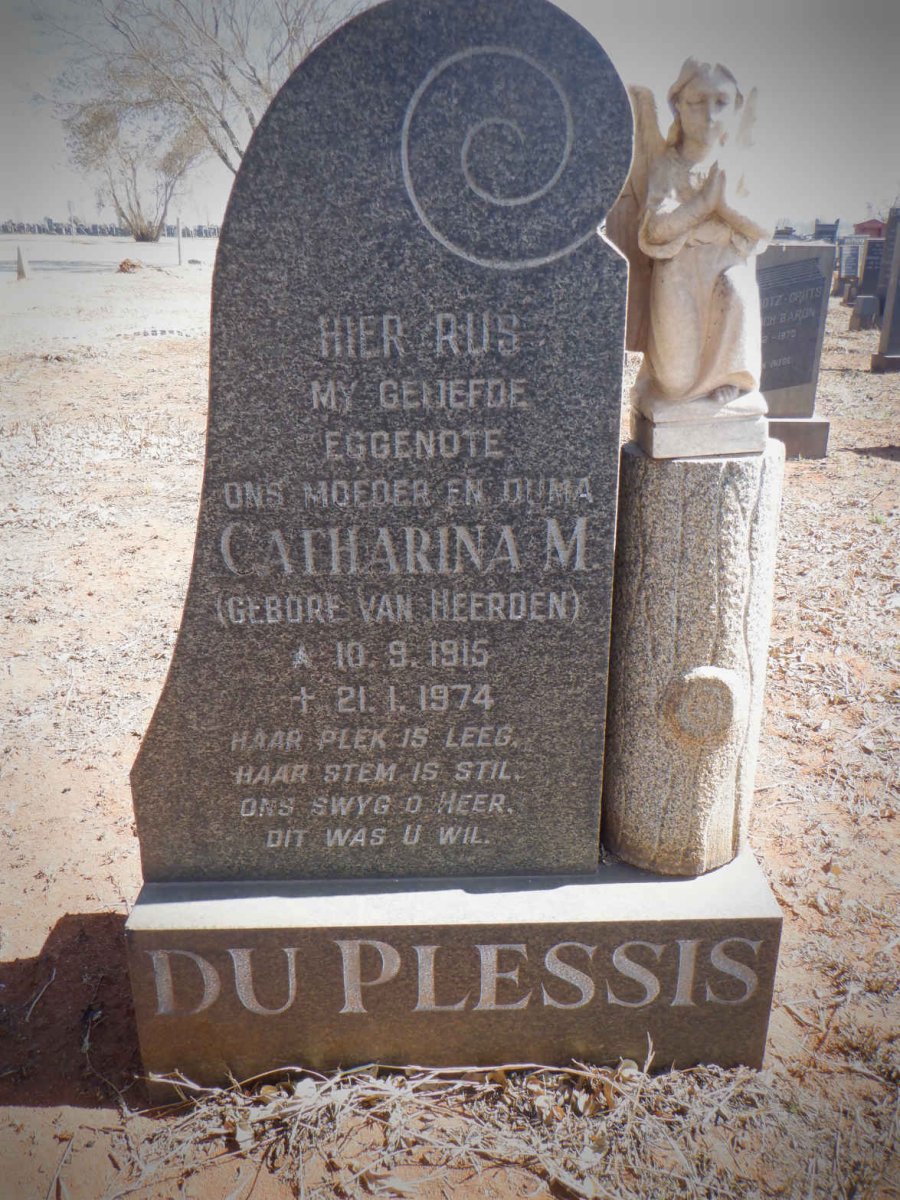 PLESSIS Catharina M., du nee VAN HEERDEN 1915-1974