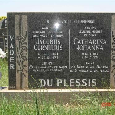 PLESSIS Jacobus Cornelius, du 1904-1979 &amp; Catharina Johanna 1917-2001