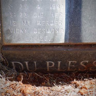 PLESSIS Maria Elizabeth, du 1911-1982