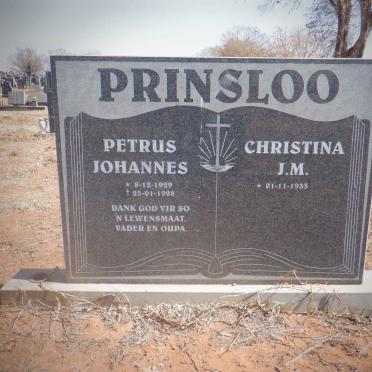 PRINSLOO Petrus Johannes 1929-1998 &amp; Christina J.M. 1933-