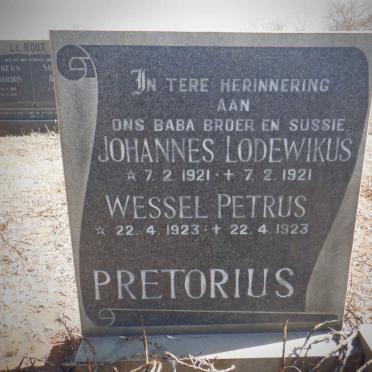 PRETORIUS Johannes Lodewikus 1921-1921 :: PRETORIUS Wessel Petrus 1923-1923