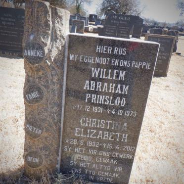 PRINSLOO Willem Abraham 1931-1973 &amp; Christina Elizabeth 1932-2012