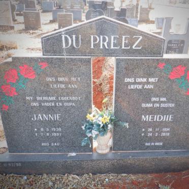 PREEZ Jannie, du 1930-1997 &amp; Meidjie 1934-2019