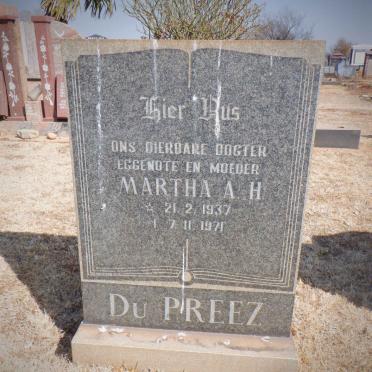 PREEZ Martha A.H., du 1937-1971