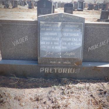 PRETORIUS Jacobus Christiaan 1918-1973 &amp; Gertruida Magdalena S. 1923-
