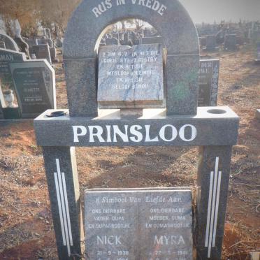 PRINSLOO Nick 1938-1994 &amp; Myra 1941-2016