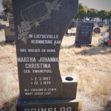 PRINSLOO Martha Johanna Christina nee SWANEPOEL 1897-1979