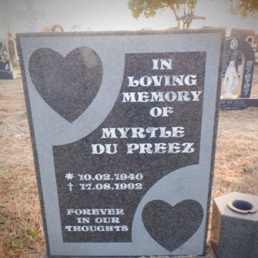 PREEZ Myrtle, du 1940-1992