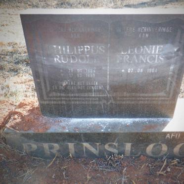 PRINSLOO Philippus Rudolf 1964-1999 &amp; Leonie Francis 1964-