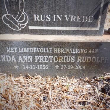 PRETORIUS Stephanus Lewis 1933-1996:: RUDOLPH Linda Ann Pretorius 1956-2008