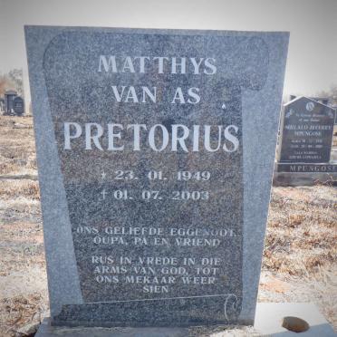 PRETORIUS Matthys van As 1949-2003
