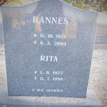 PRETORIUS Hannes 1922-2003 &amp; Rita 1927-1998