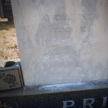 PRINSLOO Laurie 1924-1985 &amp; Babsie 1932-1982