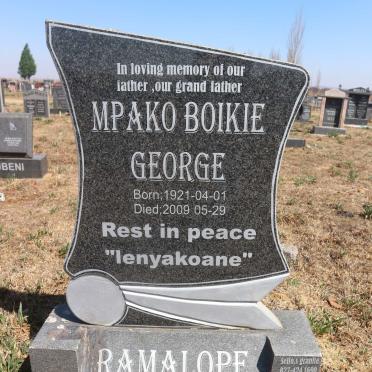 RAMALOPE Mpako Boikie George 1921-2009
