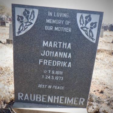 RAUBENHEIMER Martha Johanna Fredrika 1891-1973
