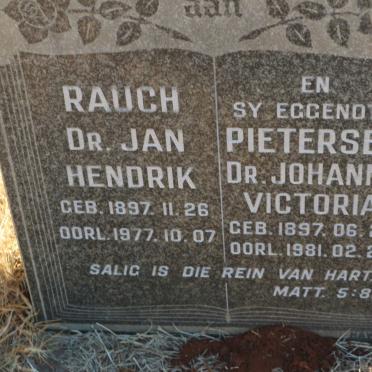RAUCH Jan Hendrik 1897-1977 &amp; Johanna Victoria PIETERSEN 1897-1981