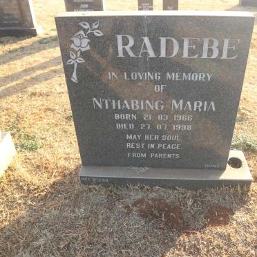 RADEBE Nthabing Maria 1966-1998