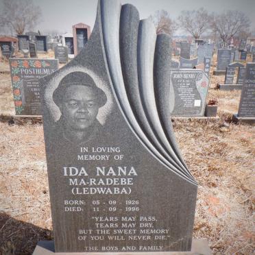 RADEBE Ida Nana, MA nee LEDWABA 1926-1996