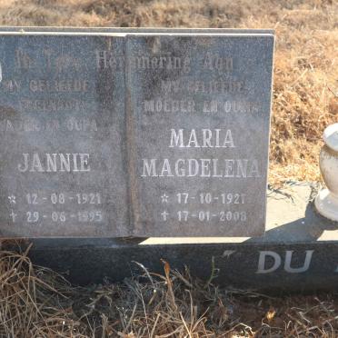 RAND Jannie, du 1921-1995 &amp; Maria Magdelena 1921-2008