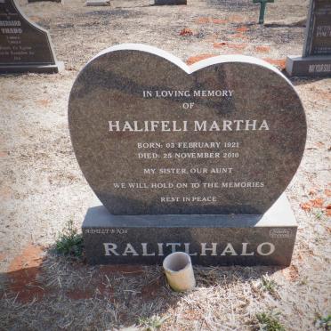 RALITLHALO Halifeli Martha 1921-2010