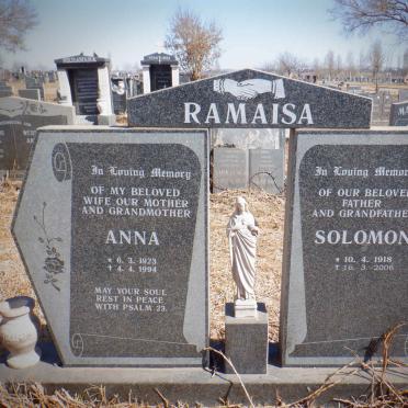 RAMAISA Solomon 1918-2006 &amp; Anna 1923-1994