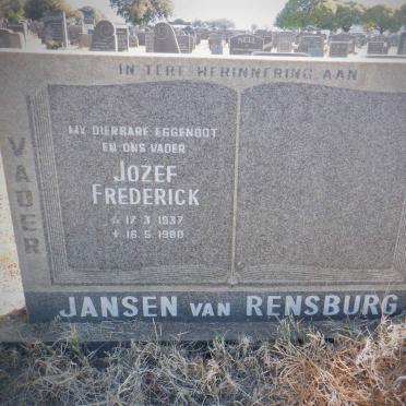 RENSBURG Jozef Frederick, Jansen van 1937-1980