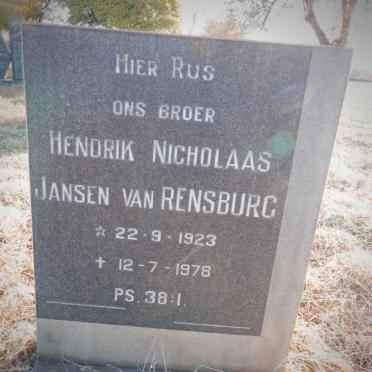 RENSBURG Hendrik Nicholaas, Jansen van 1923-1978
