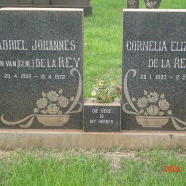 REY Gabriel Johannes, de la 1896-1972 &amp; Cornelia Elizabeth 1897-1982