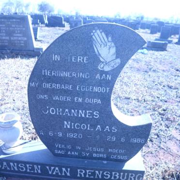 RENSBURG Johannes Nicolaas, Jansen van 1920-1988