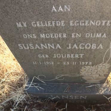 RENSBURG Susanna Jacoba, Jansen van nee JOUBERT 1912-1975