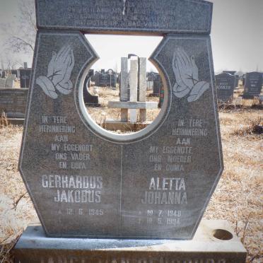 RENSBURG Gerhardus Jakobus, Janse van 1945- &amp; Aletta Johanna 1948-1994
