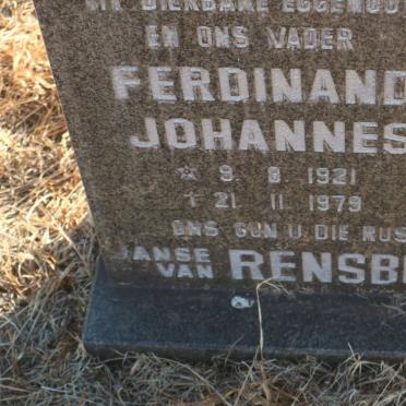 RENSBURG Ferdinand Johannes, Janse van 1921-1979