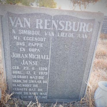 RENSBURG Johan Michael Janse, van 1926-1979