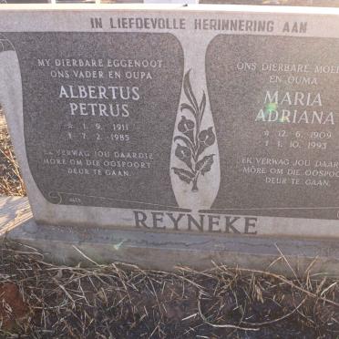 REYNEKE Albertus Petrus 1911-1985 &amp; Maria Adriana 1909-1993